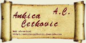 Ankica Ćetković vizit kartica